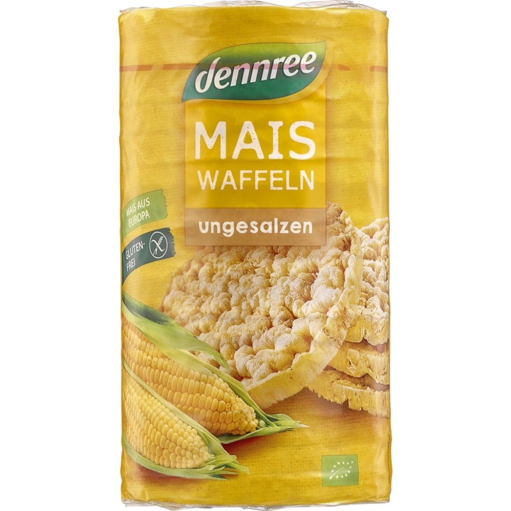 Rondele din porumb expandat fara sare fara gluten, eco - Dennree
