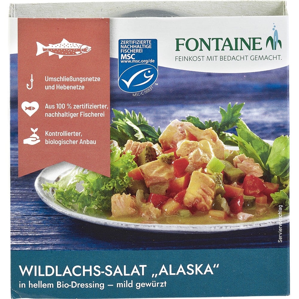 Salata de somon salbatic Alaska in dressing bio usor condimentat - Fontaine