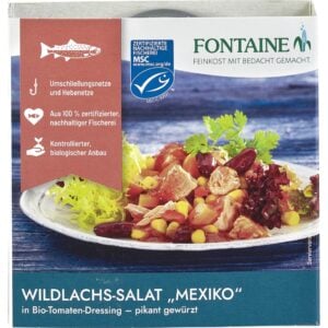 Salata de somon salbatic Mexico in dressing bio de rosii picanta - Fontaine