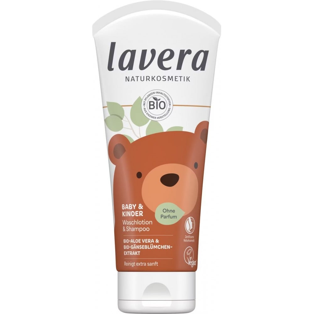Sampon si gel de dus pentru copii cu aloe vera bio fara parfum - Lavera