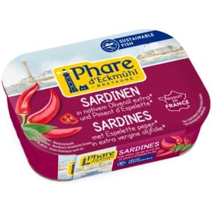 Sardine in ulei bio de masline extravirgin cu ardei Espelette - Phare