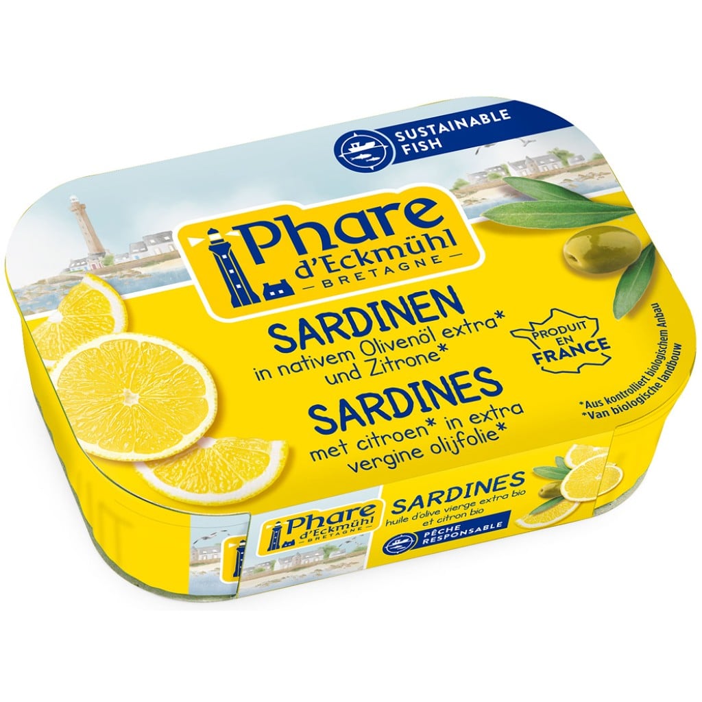 Sardine in ulei bio de masline extravirgin si cu lamaie bio - Phare