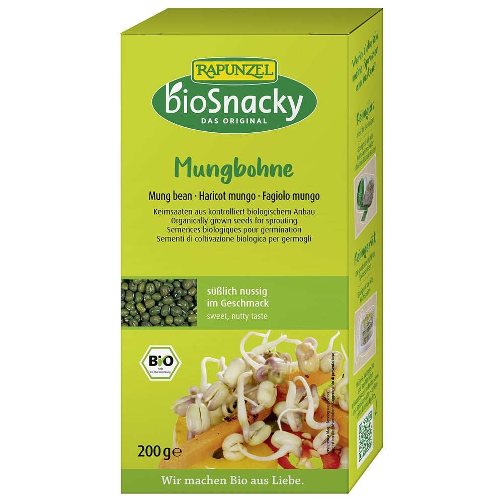 Seminte de fasole mung pentru germinat, eco - BioSnacky Rapunzel