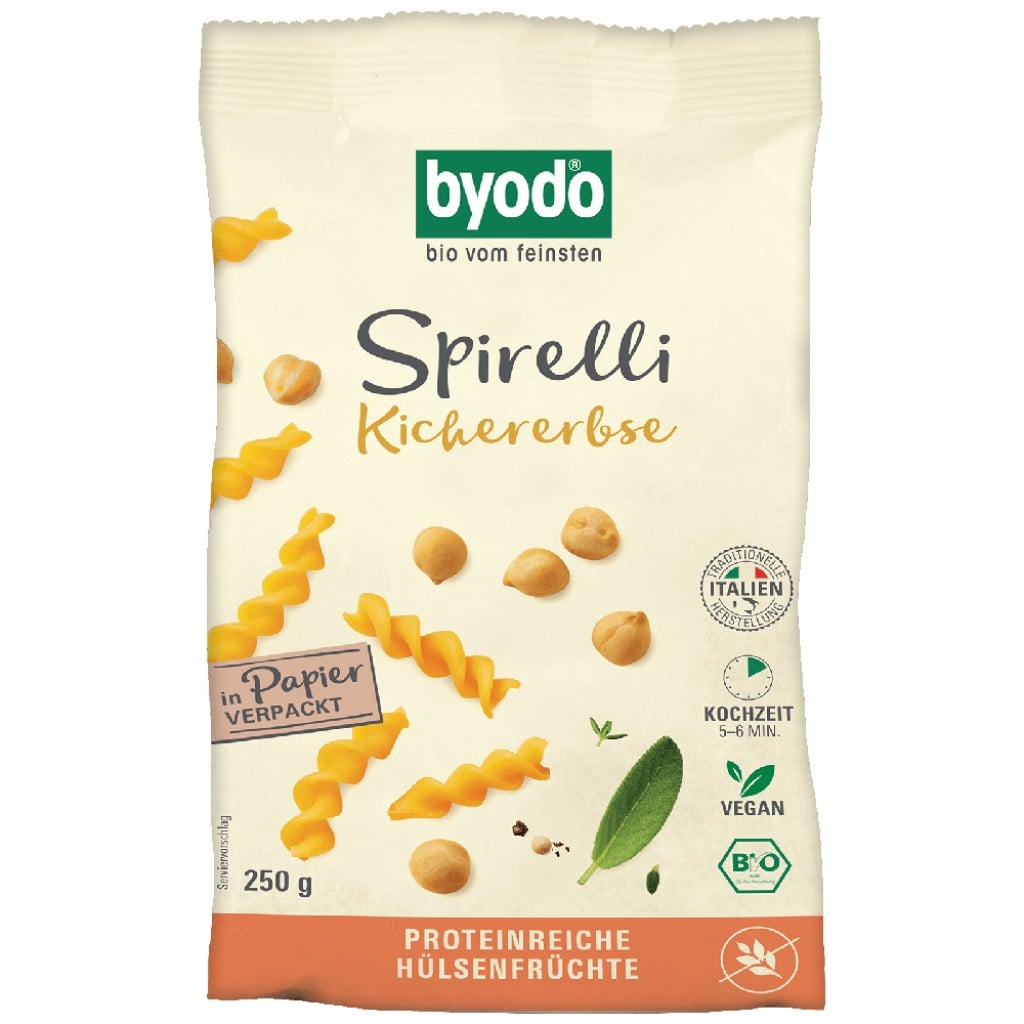 Spirelli din naut fara gluten, eco - Byodo