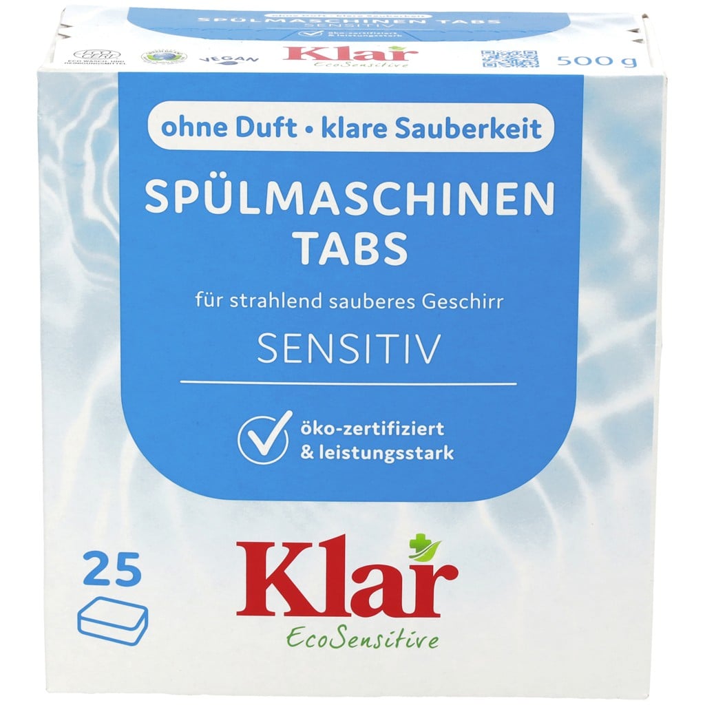 Tablete pentru masina de spalat vase sensitiv fara parfum - Klar