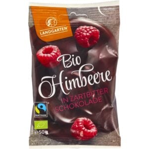 Zmeura liofilizata invelita in ciocolata amaruie fara gluten, eco - Landgarten