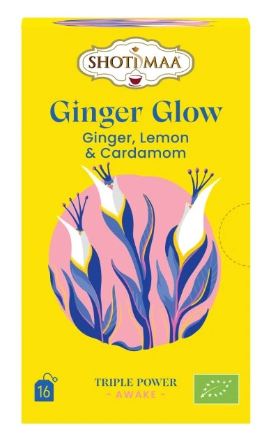 Ceai awake - ginger glow - ghimbir, lamaie si cardamom bio 16dz x 2g 32g Shotimaa