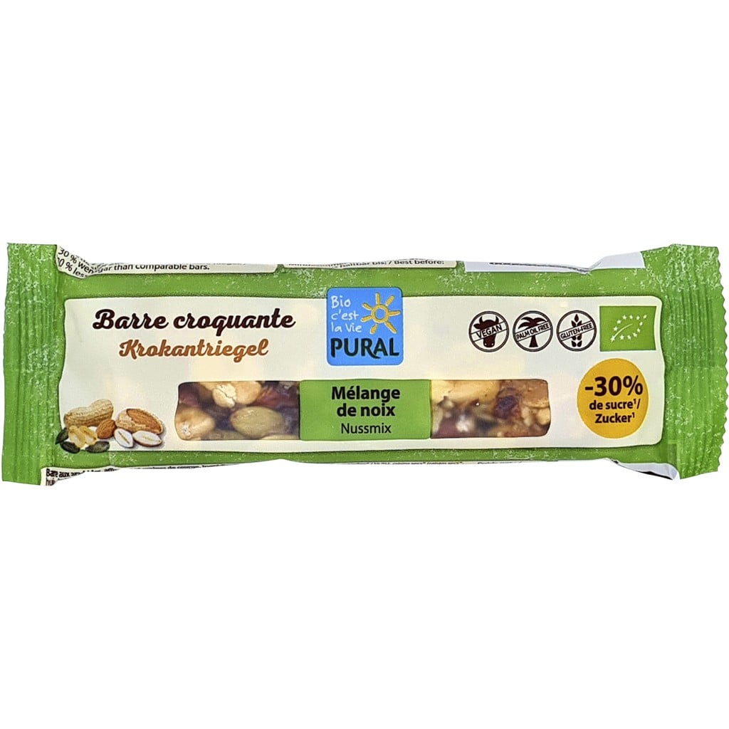 Baton crocant cu mix de nuci fara gluten, eco - Pural