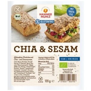 Chifle cu chia si susan fara gluten 2x60g, eco - Hammermuhle