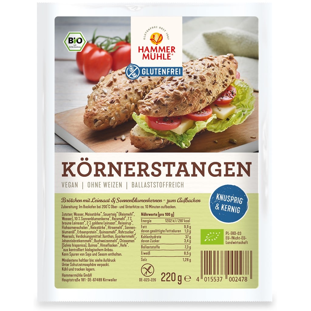 Chifle cu seminte de in si floarea soarelui fara gluten, eco - Hammermuhle