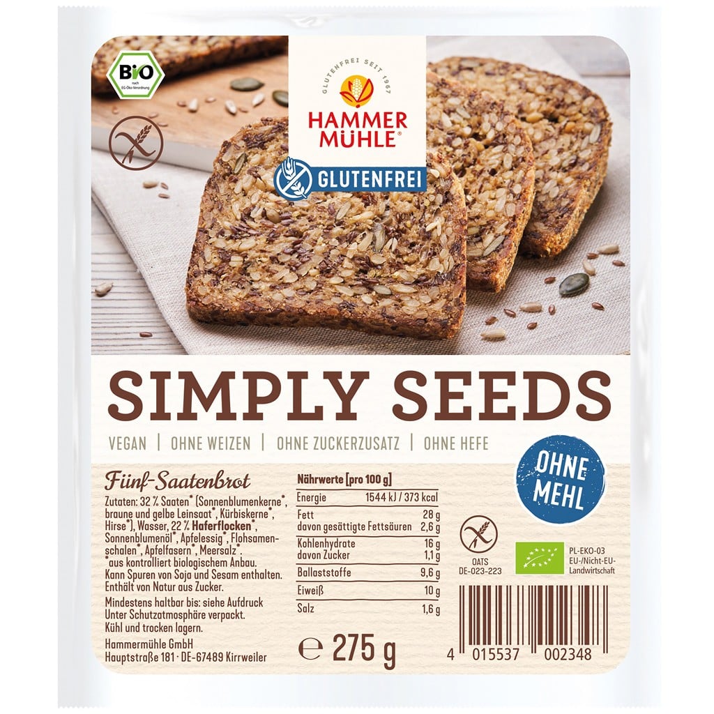 Paine cu seminte fara gluten , eco - Hammermuhle