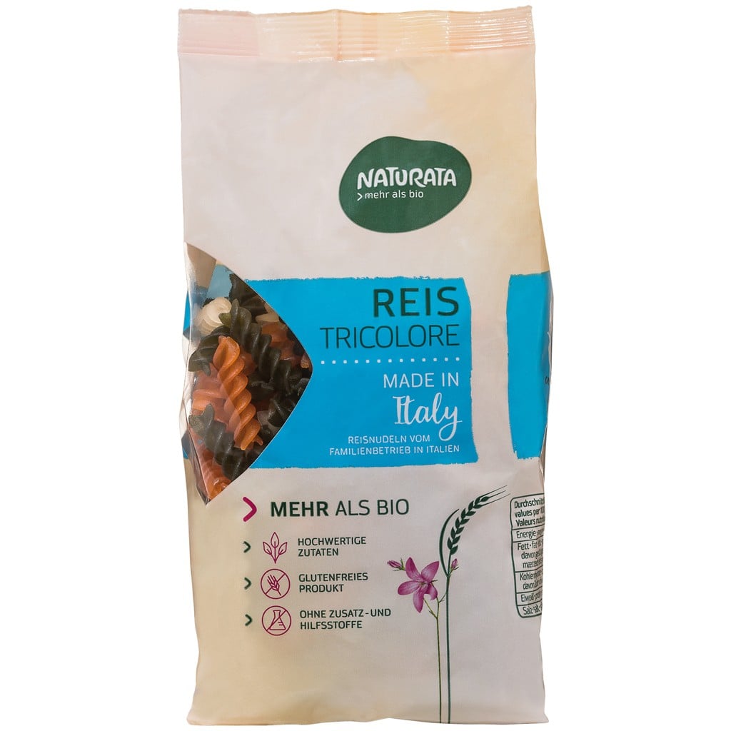 Spirelli tricolore din orez fara gluten, eco - Naturata