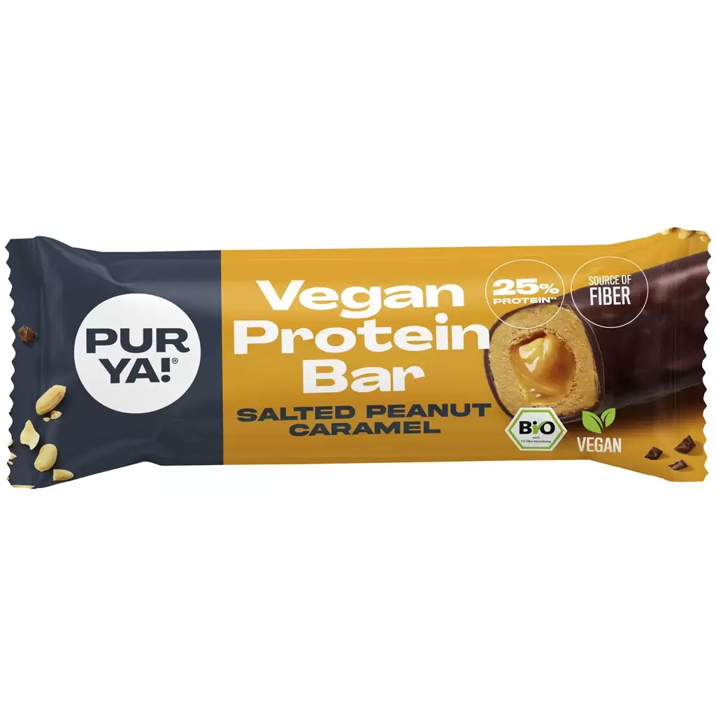 Baton proteic vegan cu caramel sarat fara gluten, eco - Purya