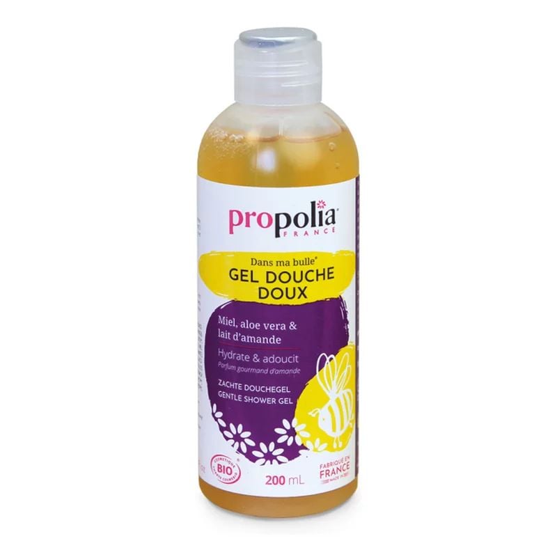 Gel de dus delicat cu miere, aloe vera si migdale ecologic 200ml Propolia
