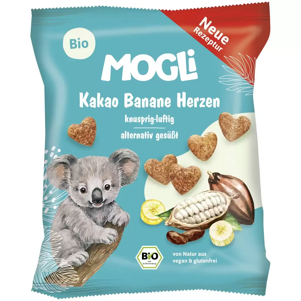Gustari inimioare cu cacao si banane nativ fara gluten, eco - Mogli