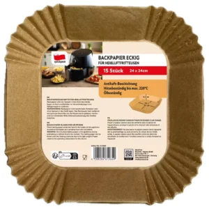 Hartie de copt patrata pentru friteuza cu aer cald 20x20x45 cm - Quickpack