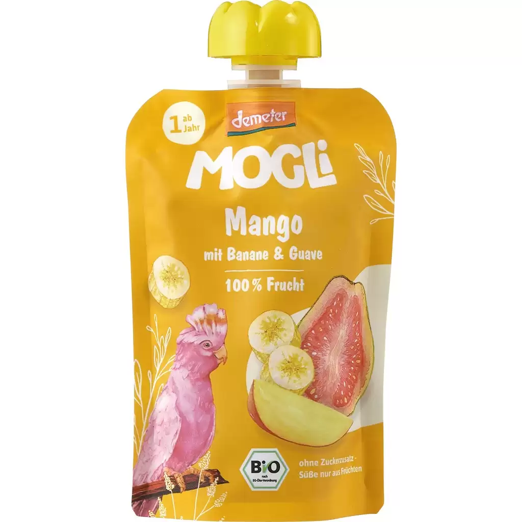 Piure din banana guave si mango pentru copii 1an, eco - Mogli