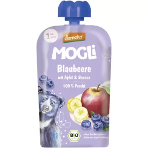 Piure din mere banana si afine pentru copii 1an, eco - Mogli