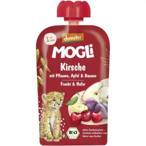 Piure din mere prune banane si visine pentru copii 1 an, eco - Mogli