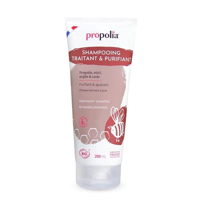 Sampon tratament purifiant cu propolis, miere, argila si ienupar ecologic 200ml Propolia