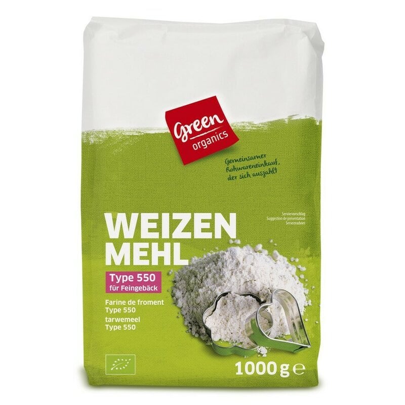 Faina de grau tip 550 bio 1000g Green Organics