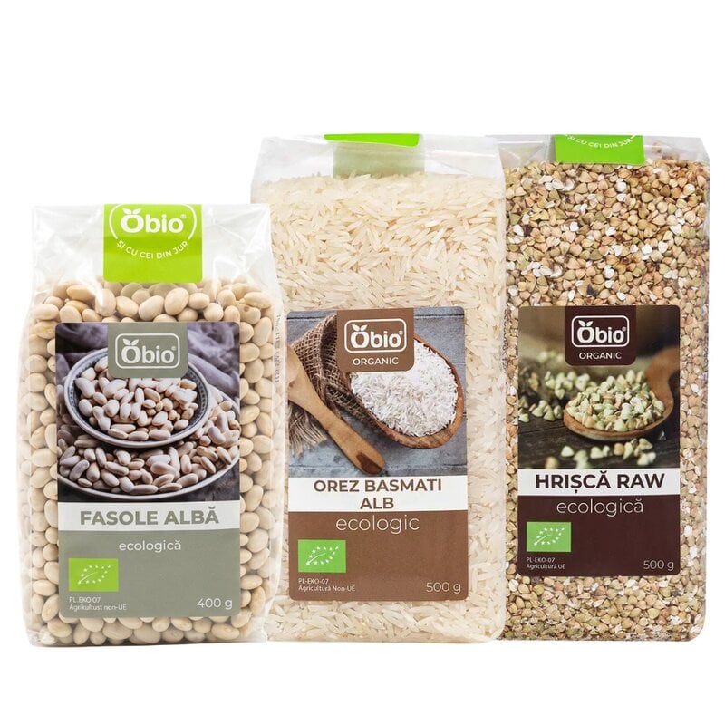 Pachet Proteina si Energie bio - Trio cereale si leguminoase Obio