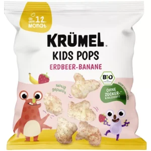 Pufuleti cu capsuni si banane pentru copii 8 luni, eco - Kruemel